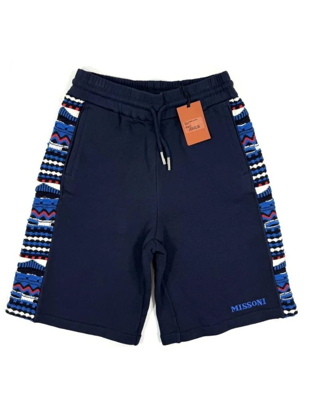 Missoni Mens Sweat Shorts Zig Zag Embroidered Knit Size Small Designer NEW